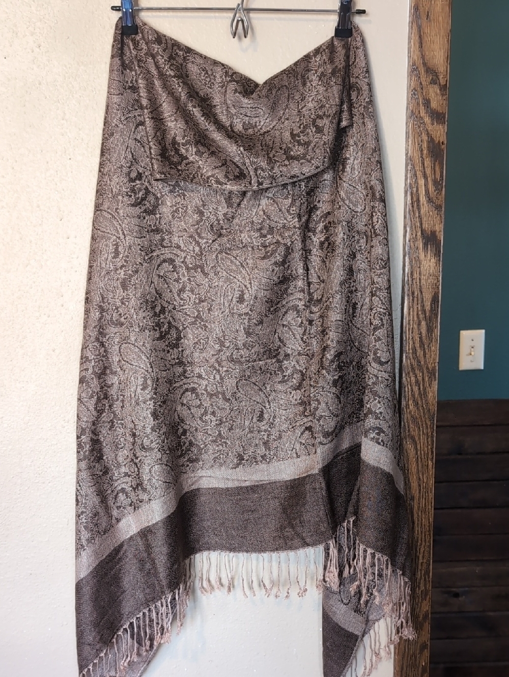 Versatile Brown Paisley Hair Scarf Wrap